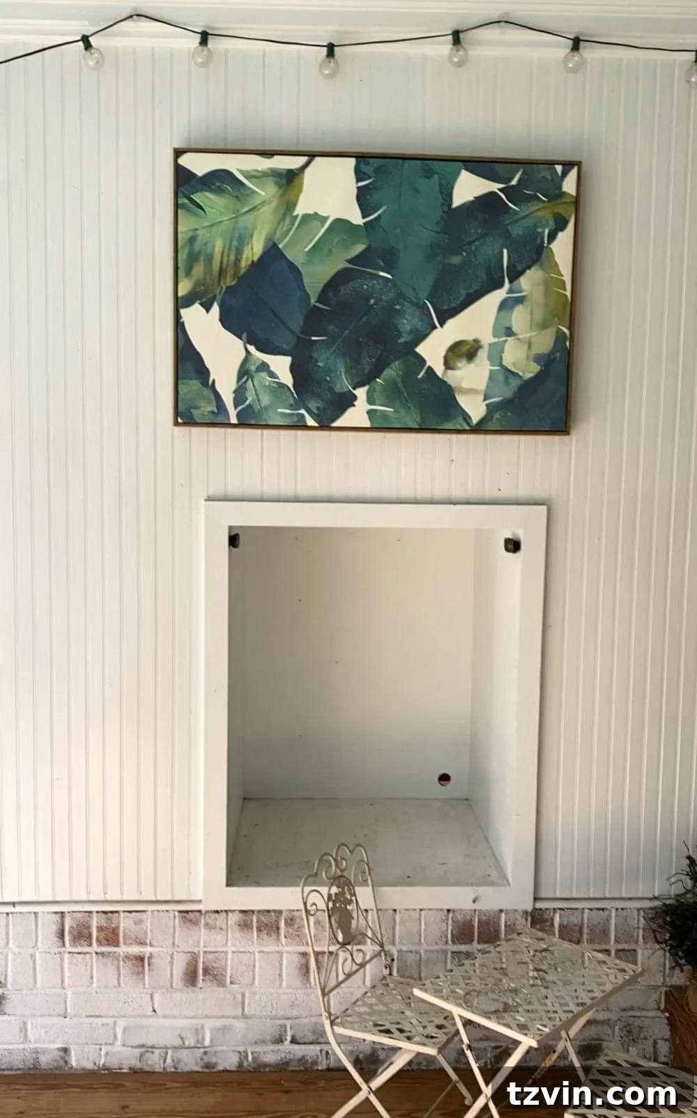 Creative Canvas Reimagined 4 Before photo of an empty outdoor nook on a back porch