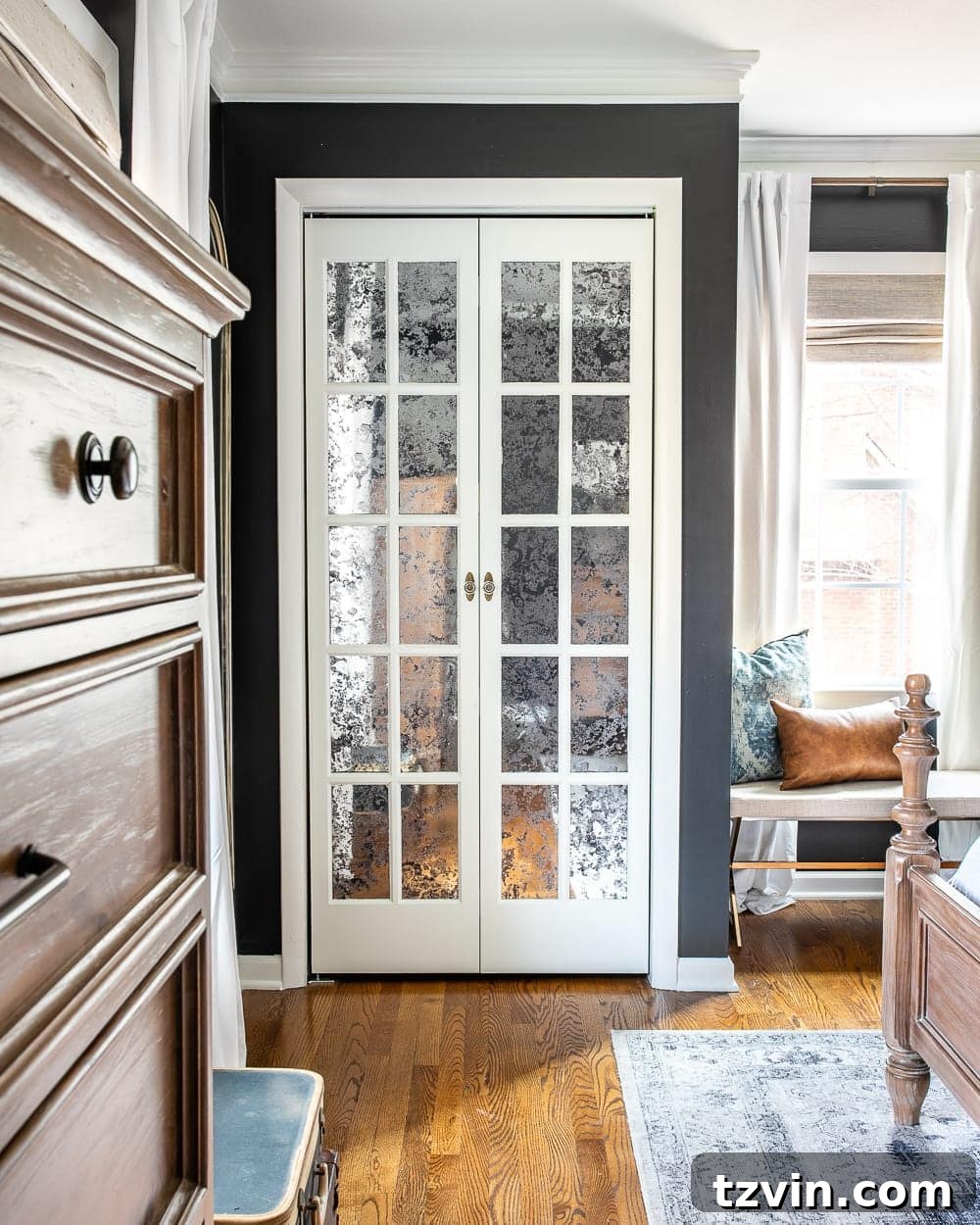 Effortless Mirrored French Bi-Fold Closet Door Upgrade 7 Mirrored French Closet Doors – a stunning antique-inspired upgrade for bifold doors