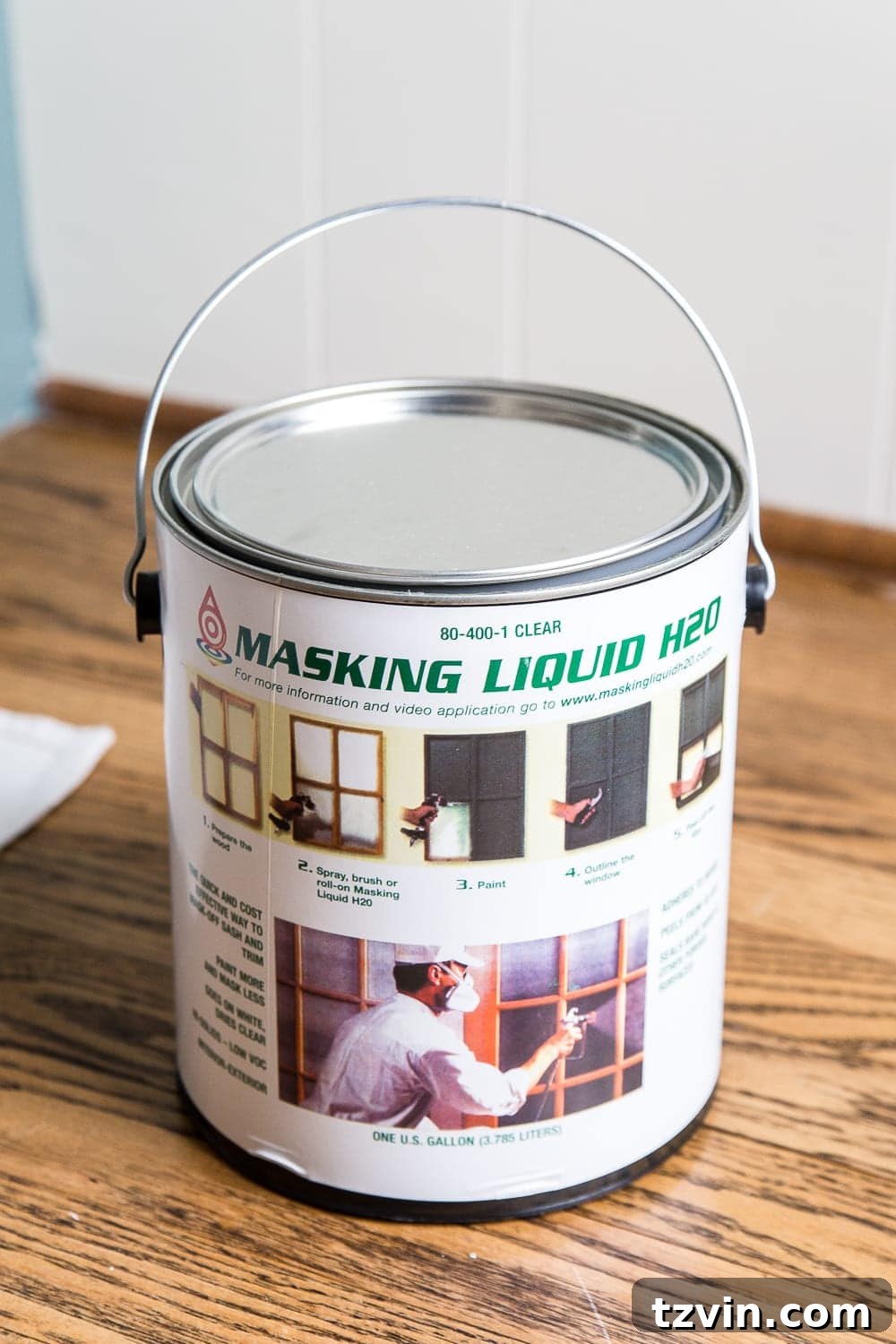 Effortless Mirrored French Bi-Fold Closet Door Upgrade 9 Can of masking liquid, an essential tool for painting French doors with glass panes