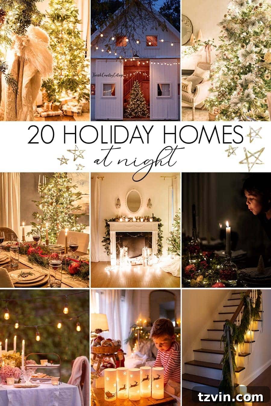 Enchanted Holiday Evenings 2019 3 Chistmas Candlelight Home Tours blog hop collage, festive and inspiring