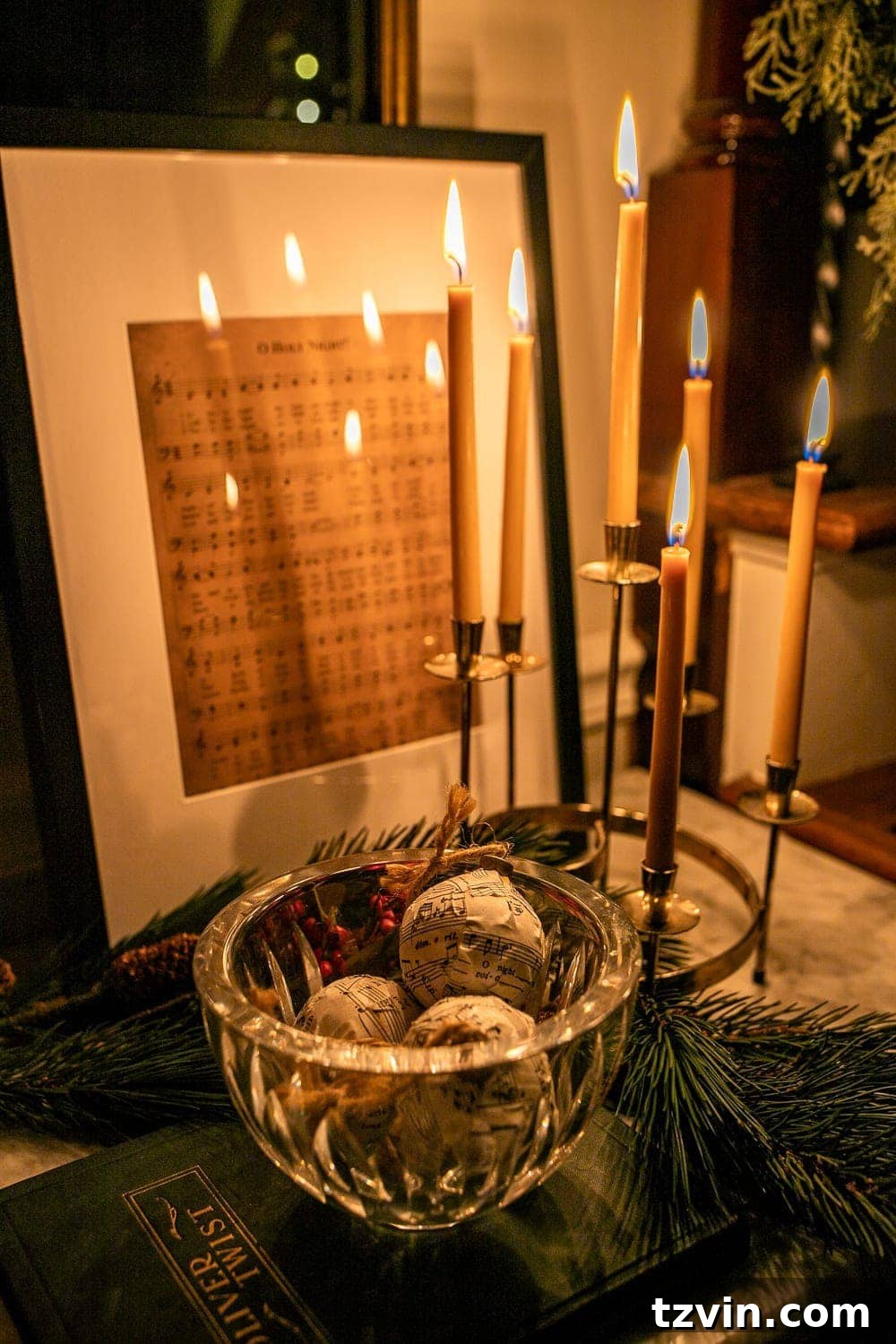Enchanted Holiday Evenings 2019 6 Christmas candlelight decor on a table, creating a serene and festive ambiance