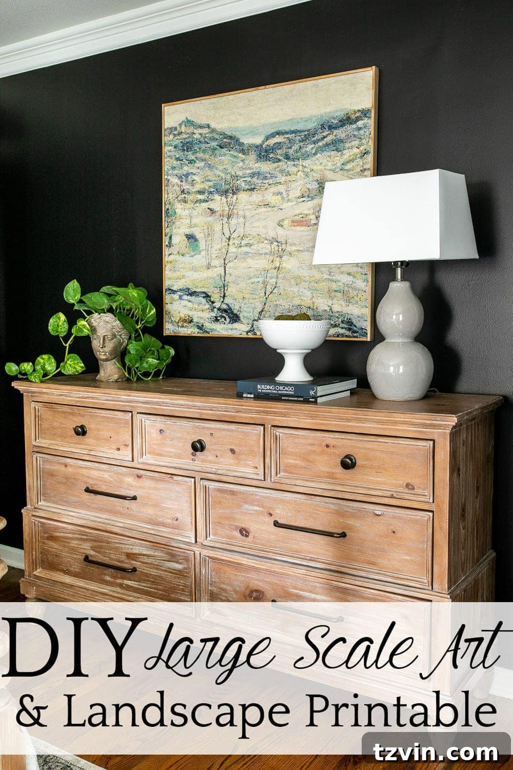 DIY Large Wall Art: Winter Wonderland Printable 15 DIY Large Wall Art and Winter Landscape Printable - How to make a $1,000 piece of art for under $50.
