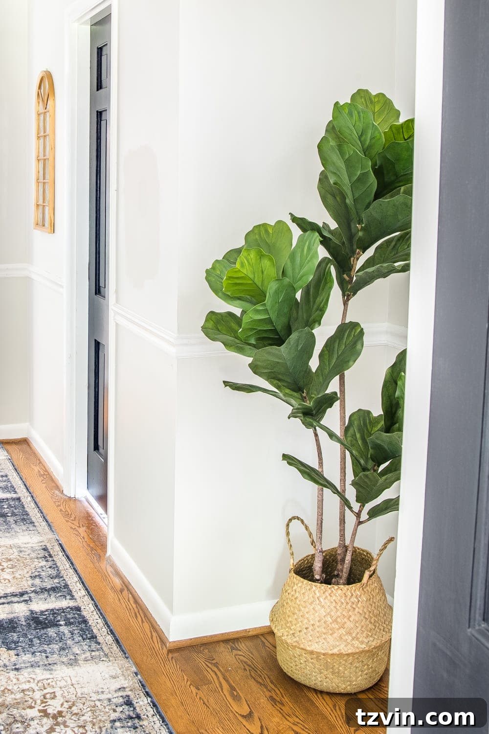 My 2019 Essentials 12 Realistic faux fiddle leaf fig tree in a hallway
