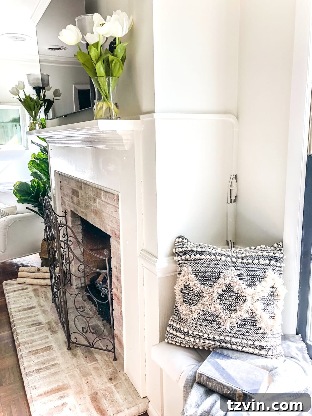 My 2019 Essentials 16 TV cord covers painted to match the wall, concealing cables