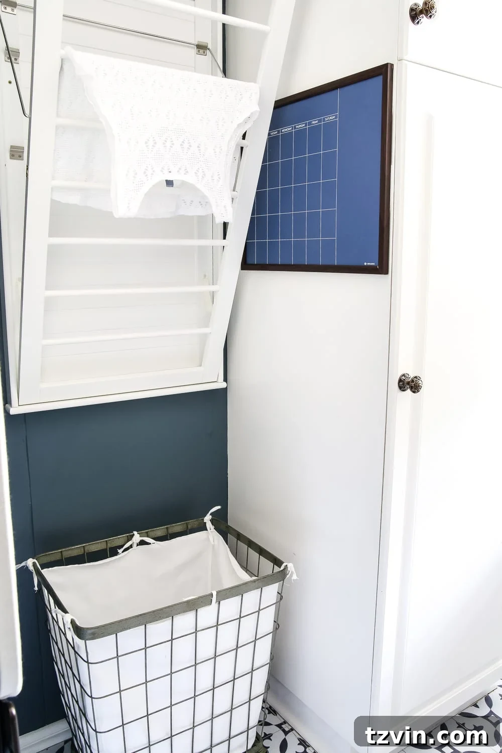 My 2019 Essentials 18 Foldable drying rack installed in a functional laundry room