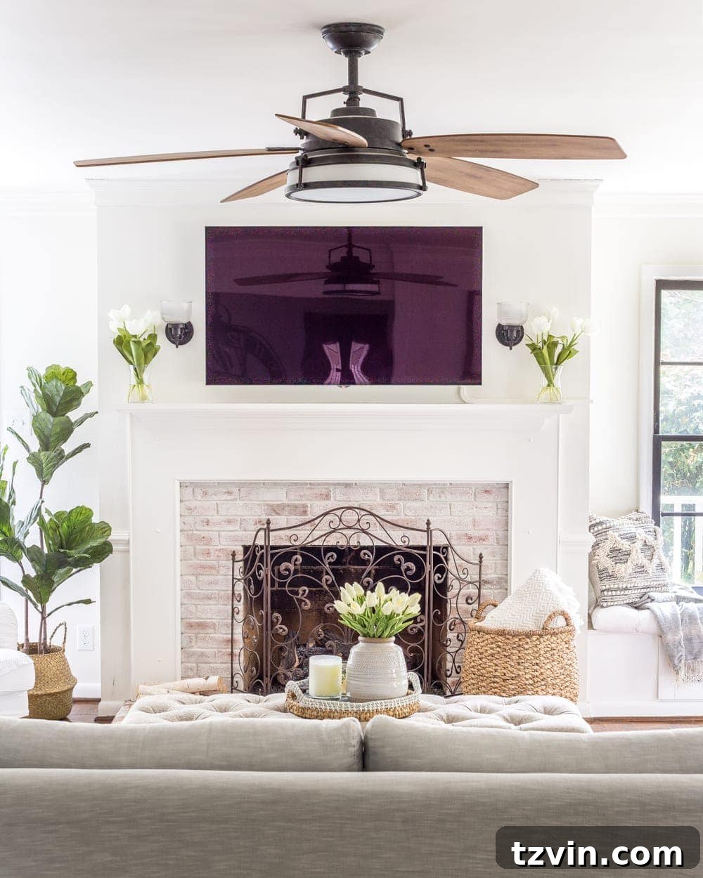 My 2019 Essentials 5 Elegant ceiling fan installed in a living room