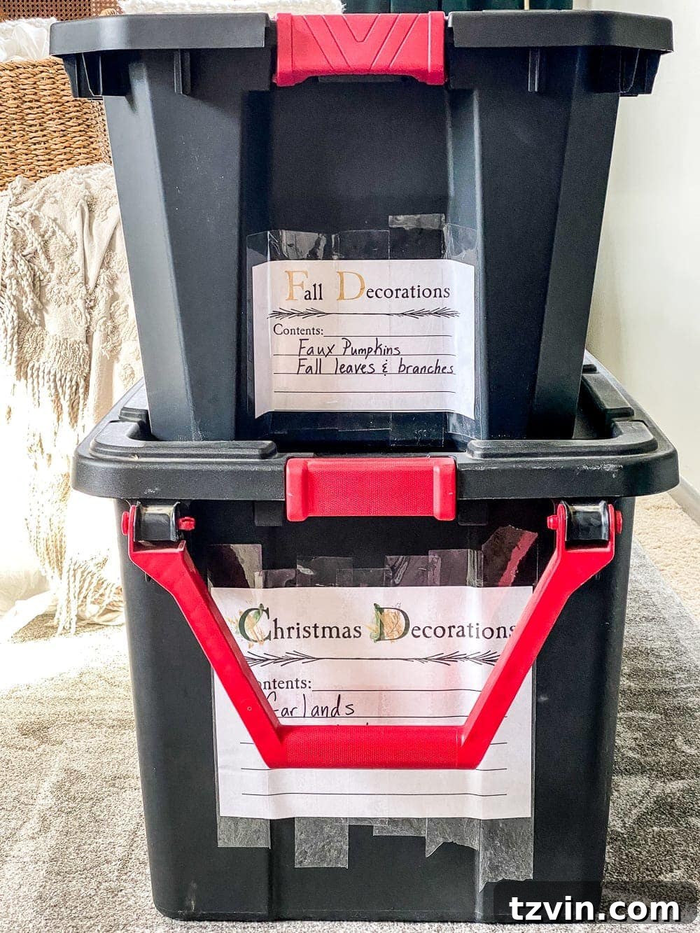 Attic Transformation Master Seasonal Storage 6 attic storage seasonal storage bin labels