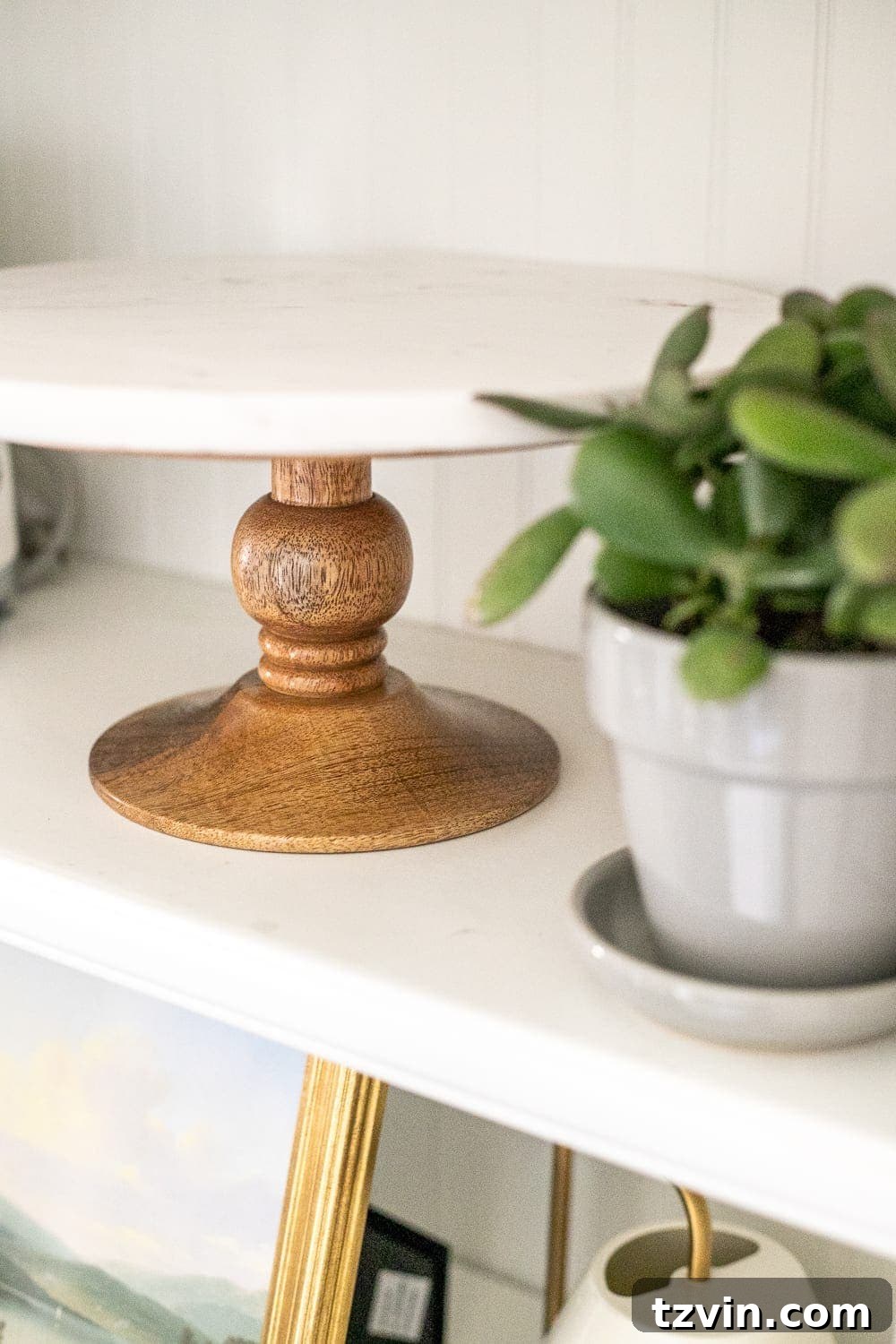 Effortless Shelf Styling 14 Stylish and Usable Shelf Decor | Cake Stand on Shelves