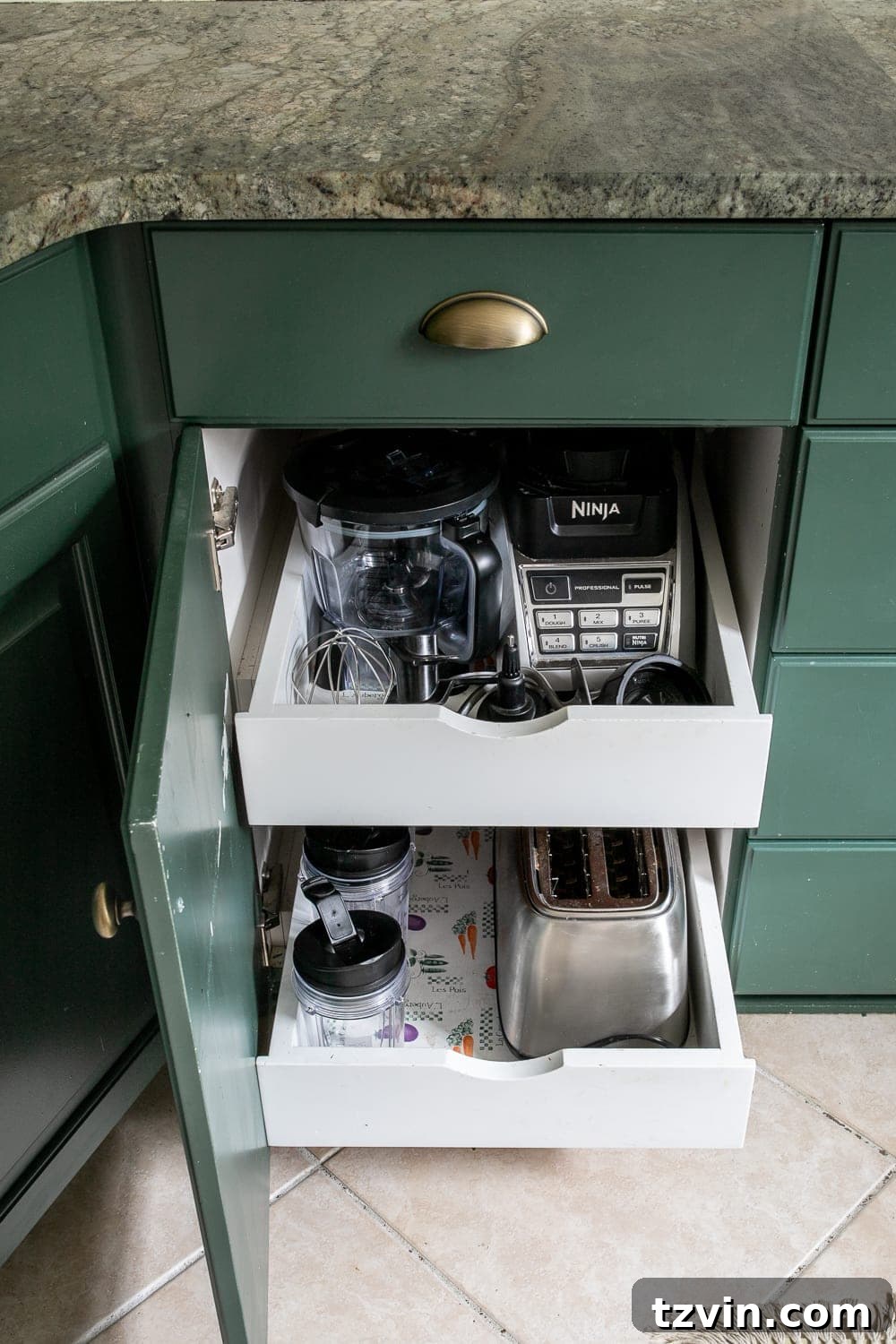 Kitchen Organization Makeover | Small Appliance Cabinet Organization - Organized Appliances