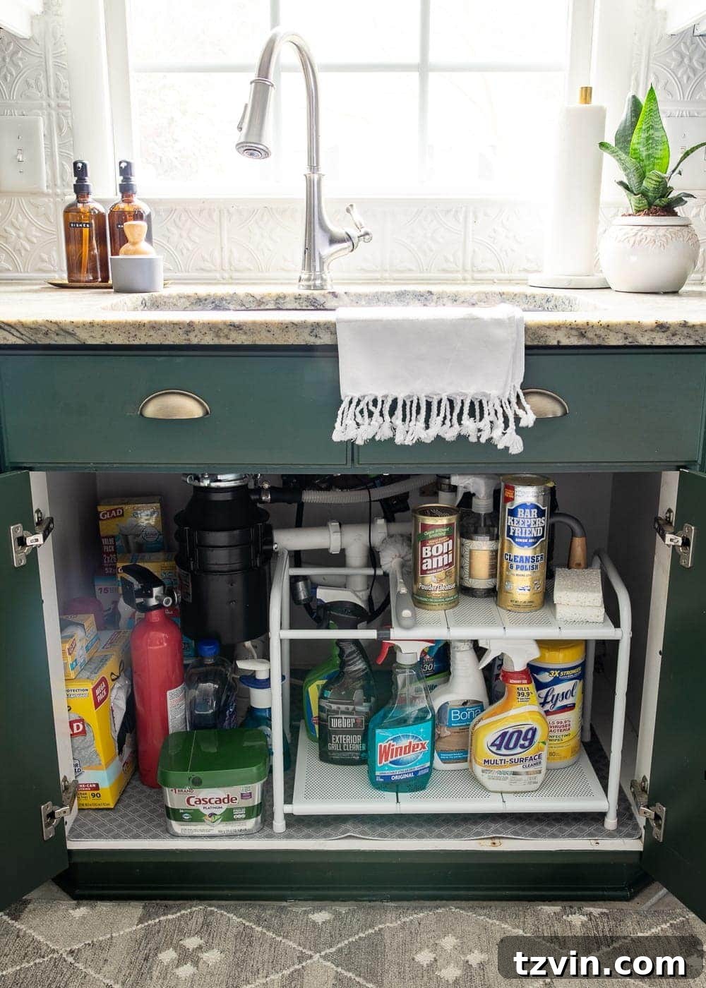Kitchen Organization Makeover | Under Sink Cabinet Organization - Tidy Cleaning Supplies