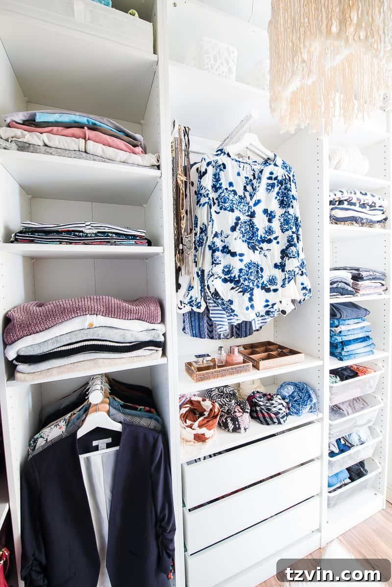 30 Incredible IKEA Pax Closet Transformations 6 IKEA Closet with hanging bars