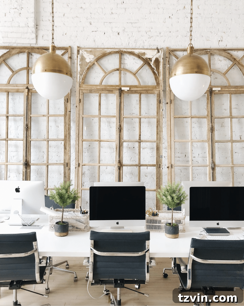 Craft Your Style: DIY Wall Decor Projects to Personalize Your Home 17 old windows leaning on a brick wall for office wall decor, adding architectural interest