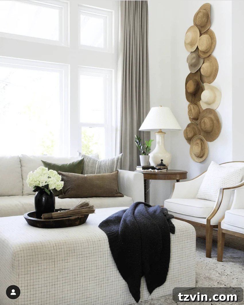 Craft Your Style: DIY Wall Decor Projects to Personalize Your Home 8 hats hanging on a wall for diy wall decor in a living room, adding texture
