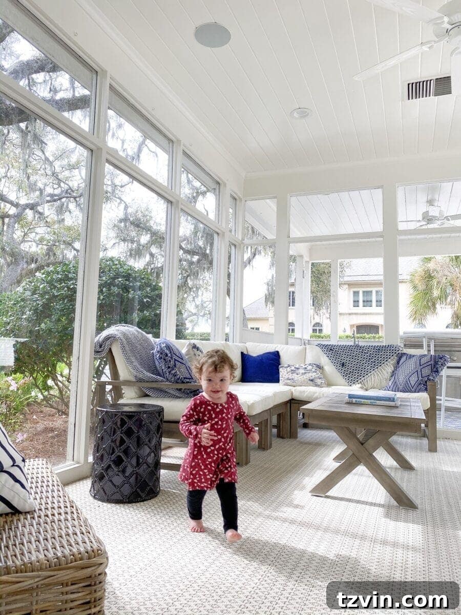 Coastal Elegance Sea Island Home Showcase 11 Sea Island Coastal House Tour | bright and inviting coastal sunroom