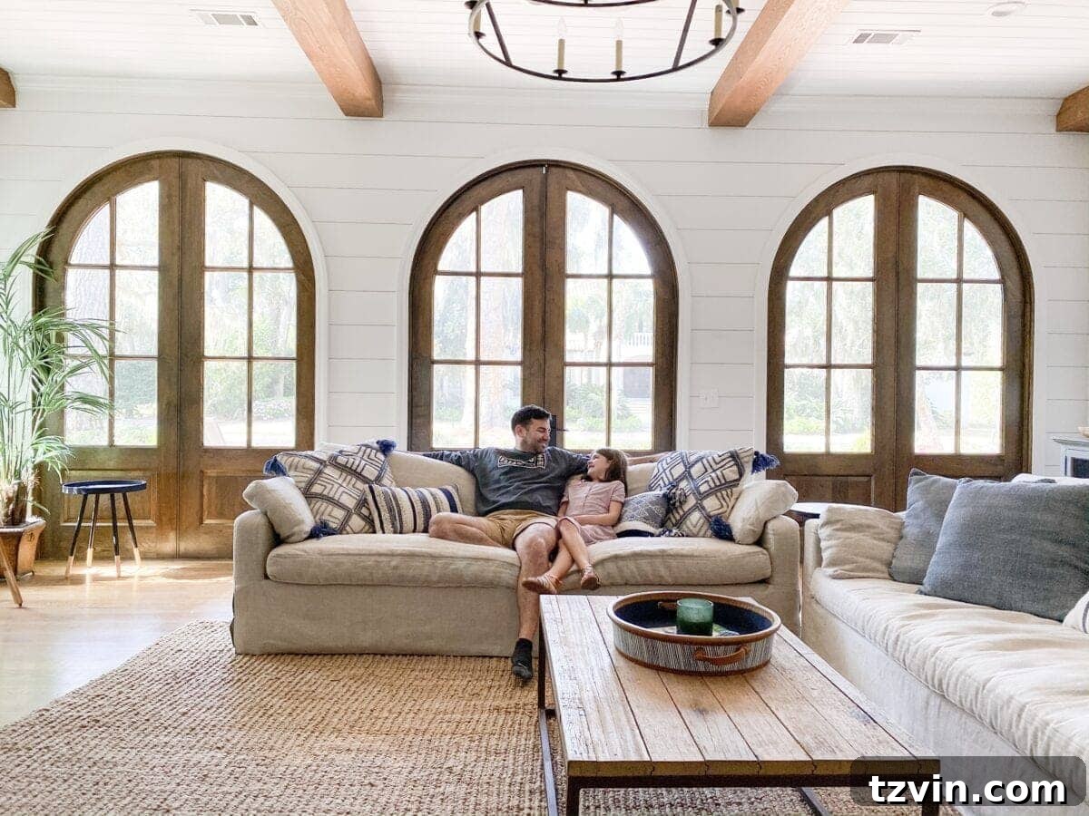Coastal Elegance Sea Island Home Showcase 4 Sea Island Coastal House Tour | spacious and bright living room