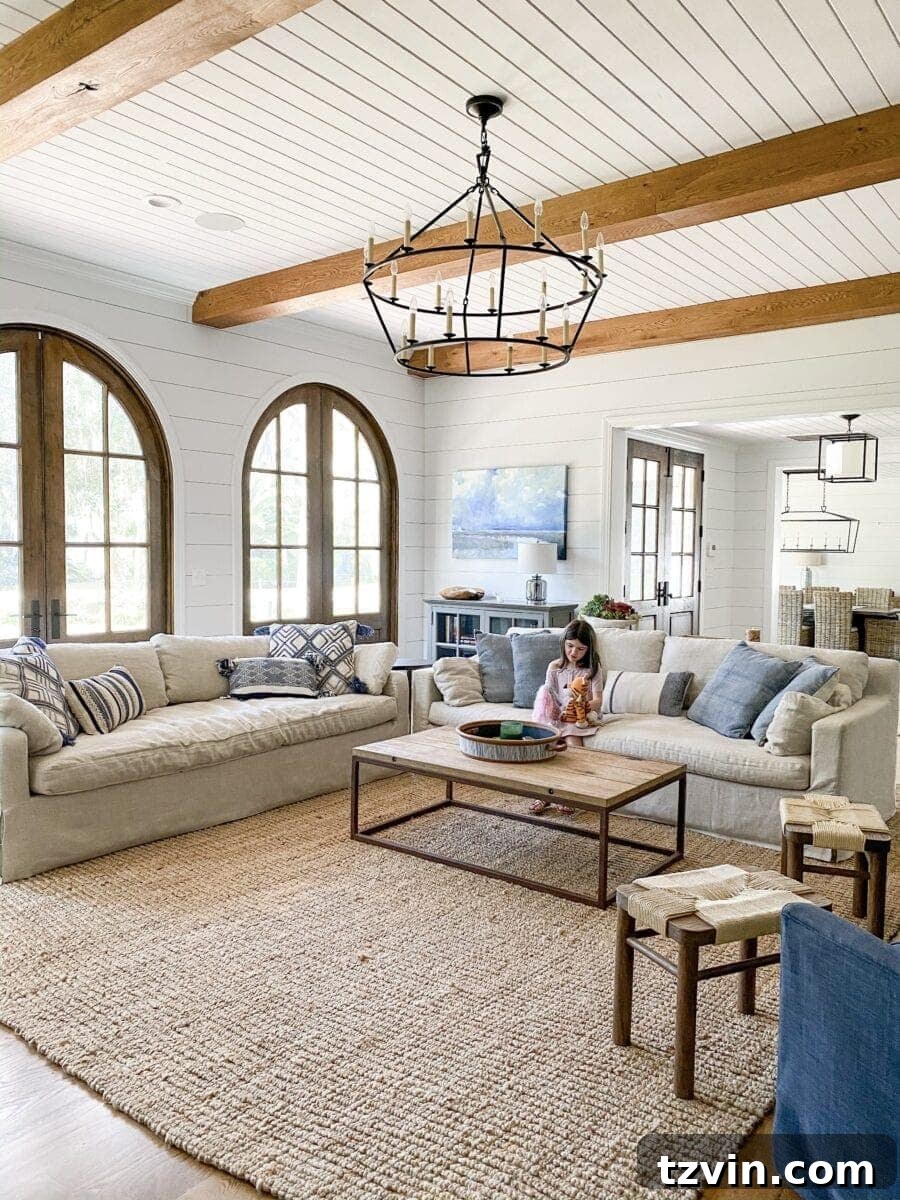 Coastal Elegance Sea Island Home Showcase 7 Sea Island Coastal House Tour | coastal living room with elegant furnishings