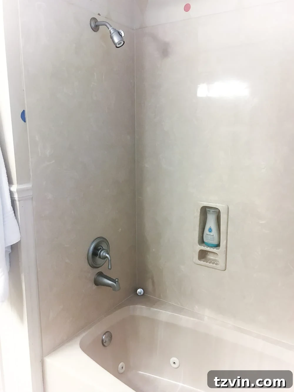 shower and tub before paint