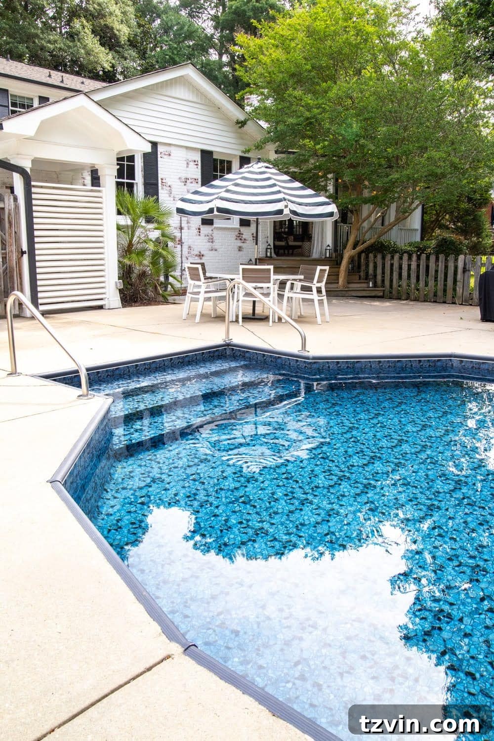 Our Home's Journey: A 3-Year Anniversary Tour 41 Updated Swimming Pool with Obsidian Liner and Modern Seating