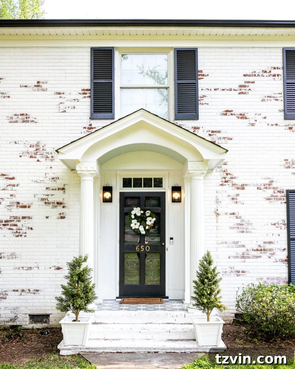 Charming Porch Makeover Featuring Stenciled Floor and Decor