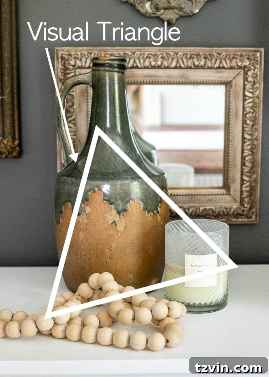 Büfeden Her Köşeye: Kusursuz Stil Rehberi 6 Illustration of the visual triangle principle in buffet decor