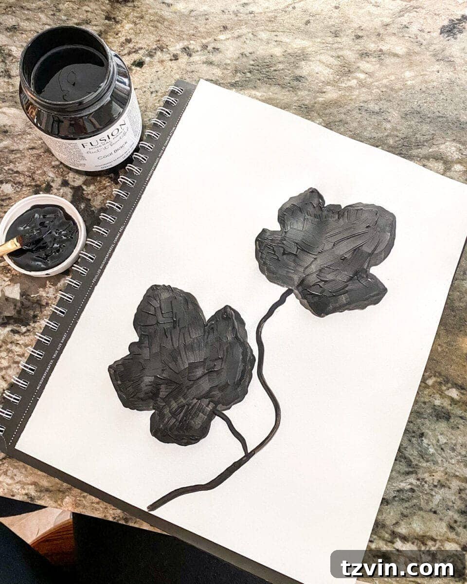 Nature's Palette: Leaf Shadow Art 7 DIY silhouette art using leaves and paint