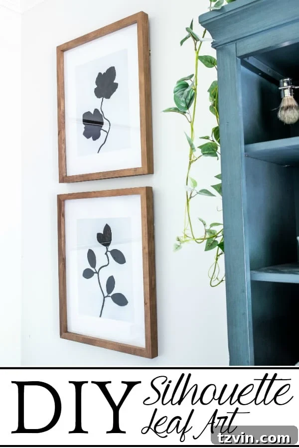 Nature's Palette: Leaf Shadow Art 10 DIY Leaf Silhouette Art | How to create high-end looking DIY art using spray paint and leaves from your yard for a modern boho style designer knock-off.