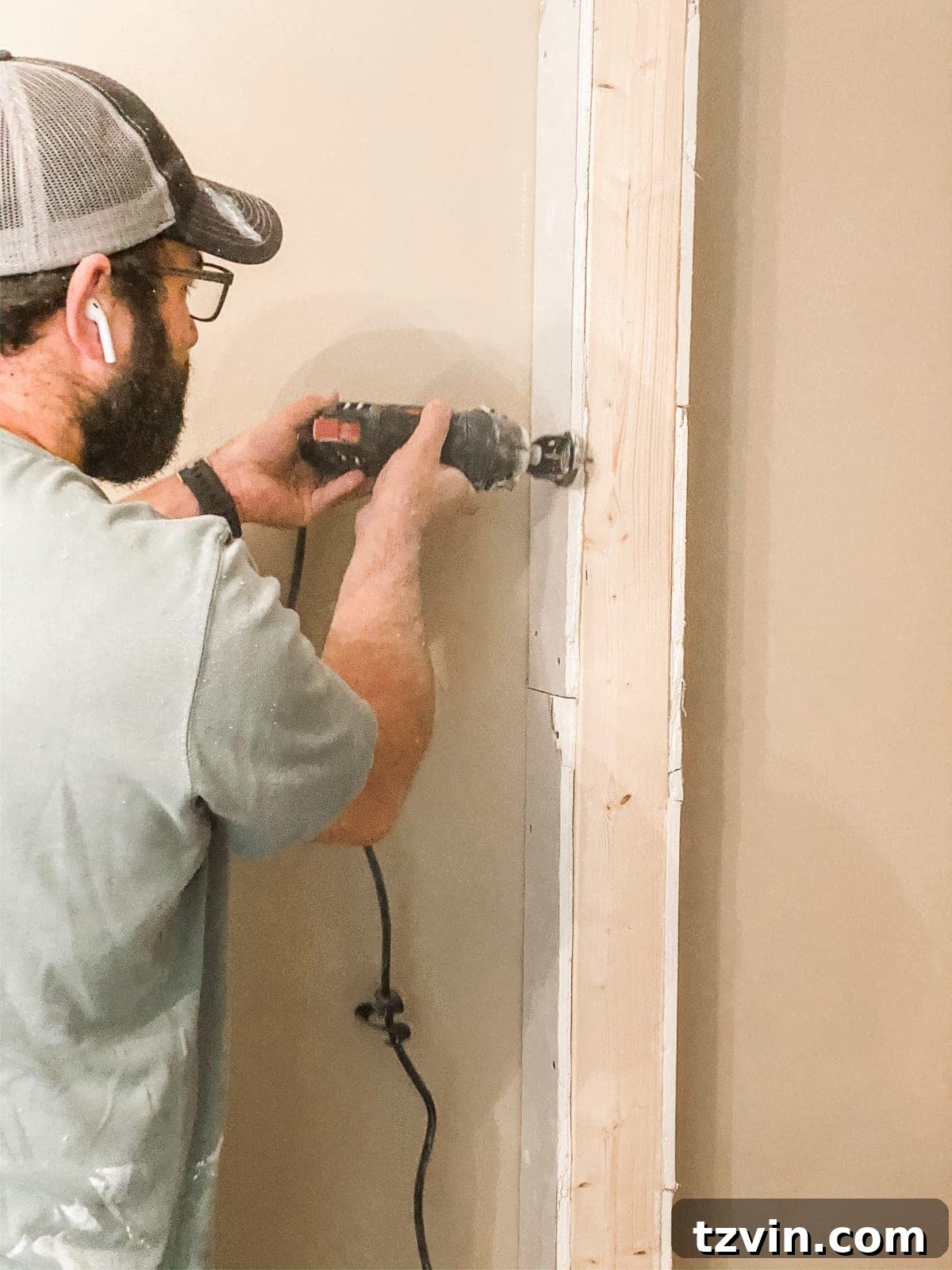 Transform Your Workspace: DIY Closet Building Guide 9 How to Build a DIY Closet | Drywall installed and mudded, ready for sanding