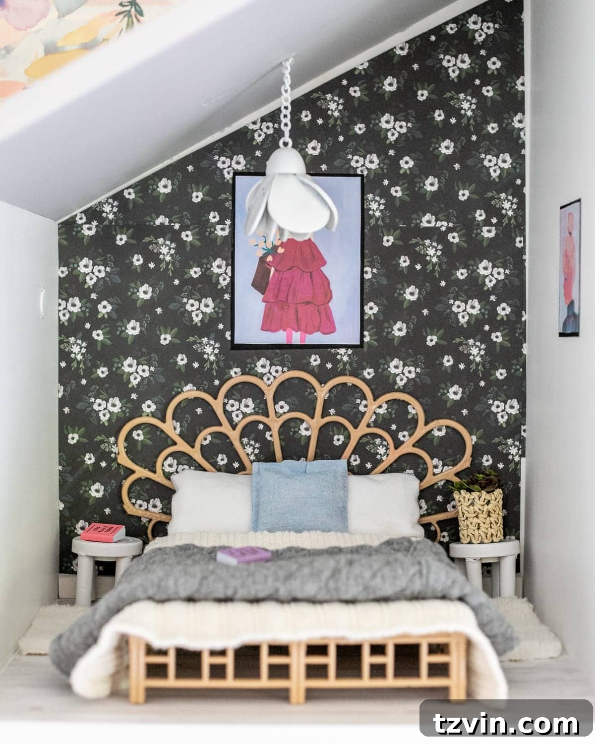 Thrifted Dollhouse Glow Up 14 DIY Barbie dollhouse bedroom
