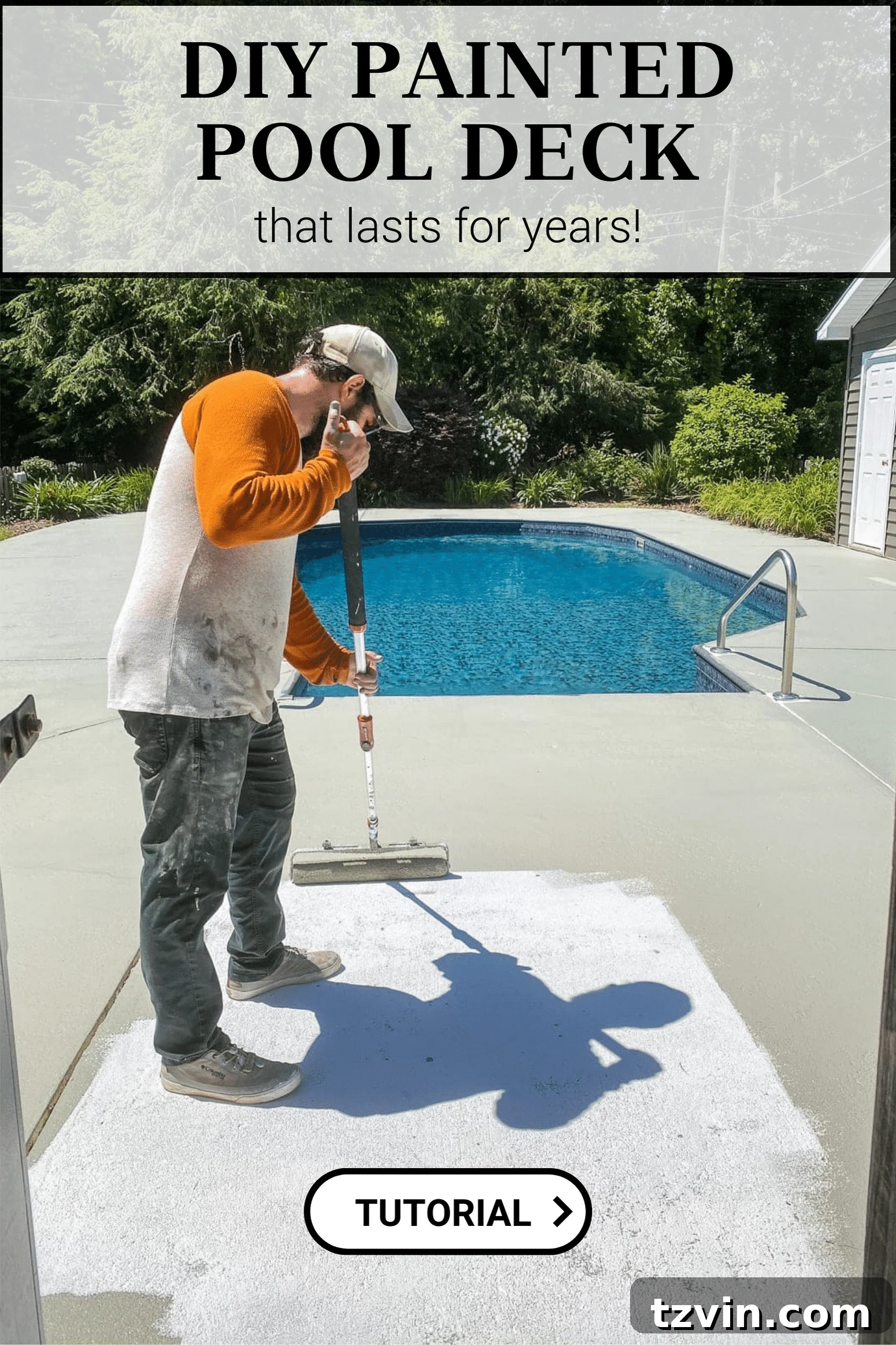 diy painted pool deck and patio