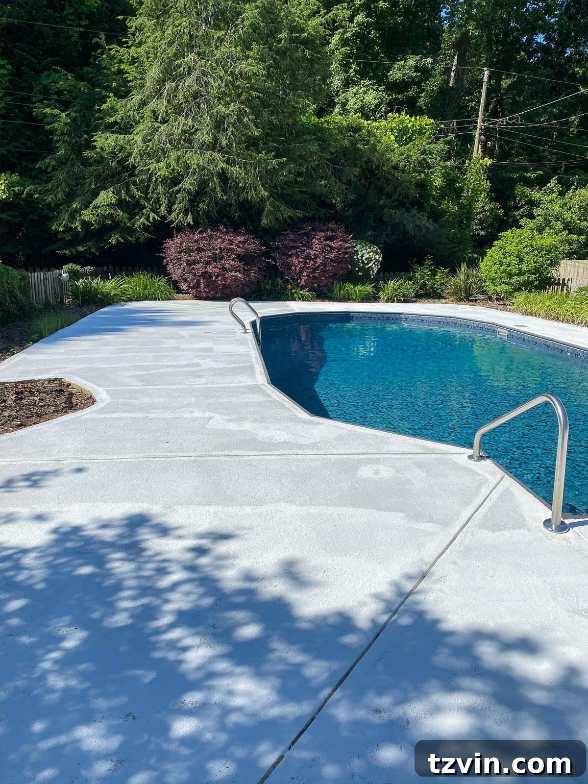 primer coat on a pool deck prior to painting