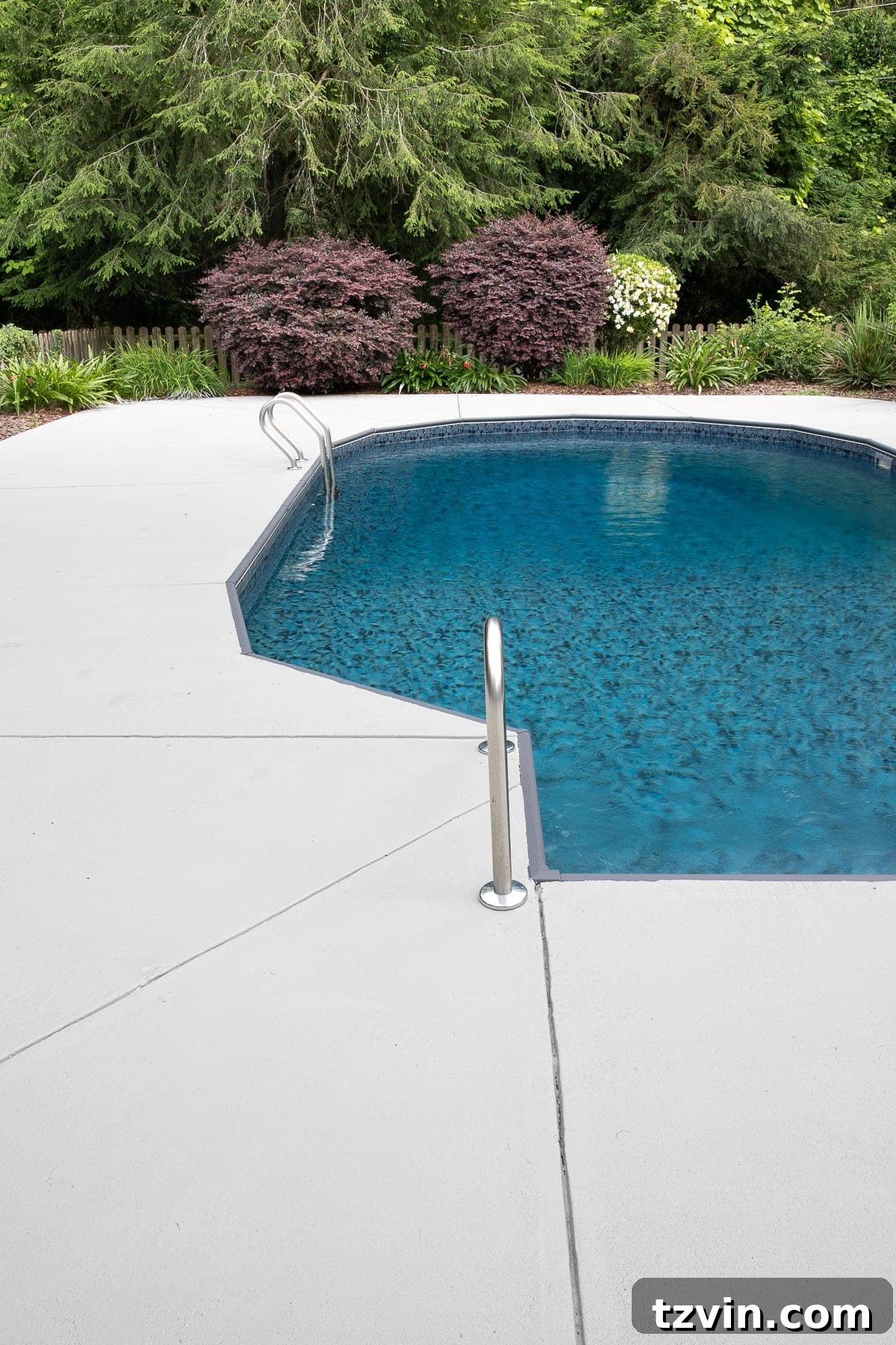 painted concrete patio and pool deck finished and ready for play time