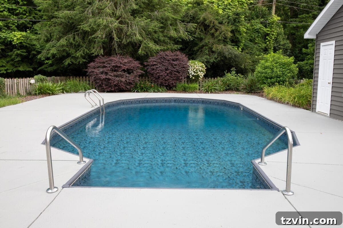 finished concrete patio and pool deck with paint