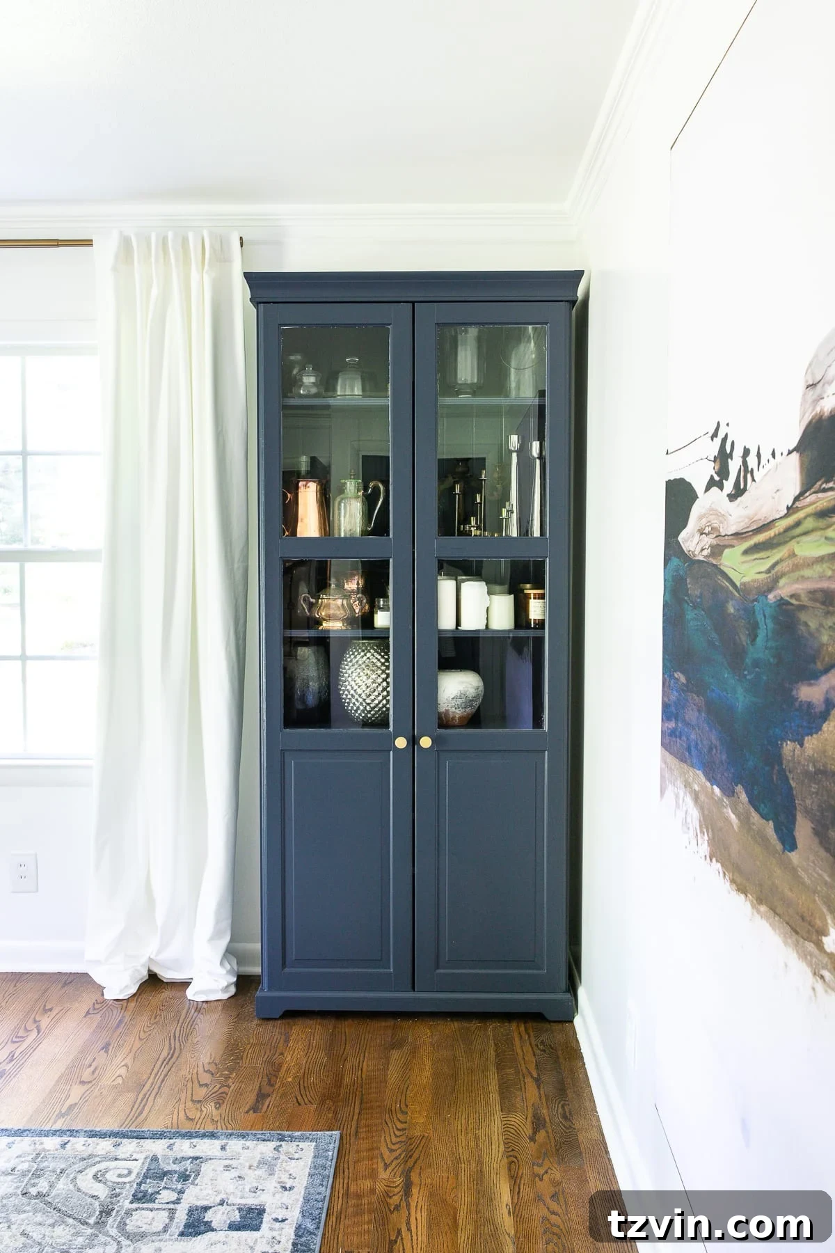 Hale Navy IKEA Cabinet Office Glow Up 5 Hale Navy IKEA Liatorp Cabinet Makeover for a Home Office