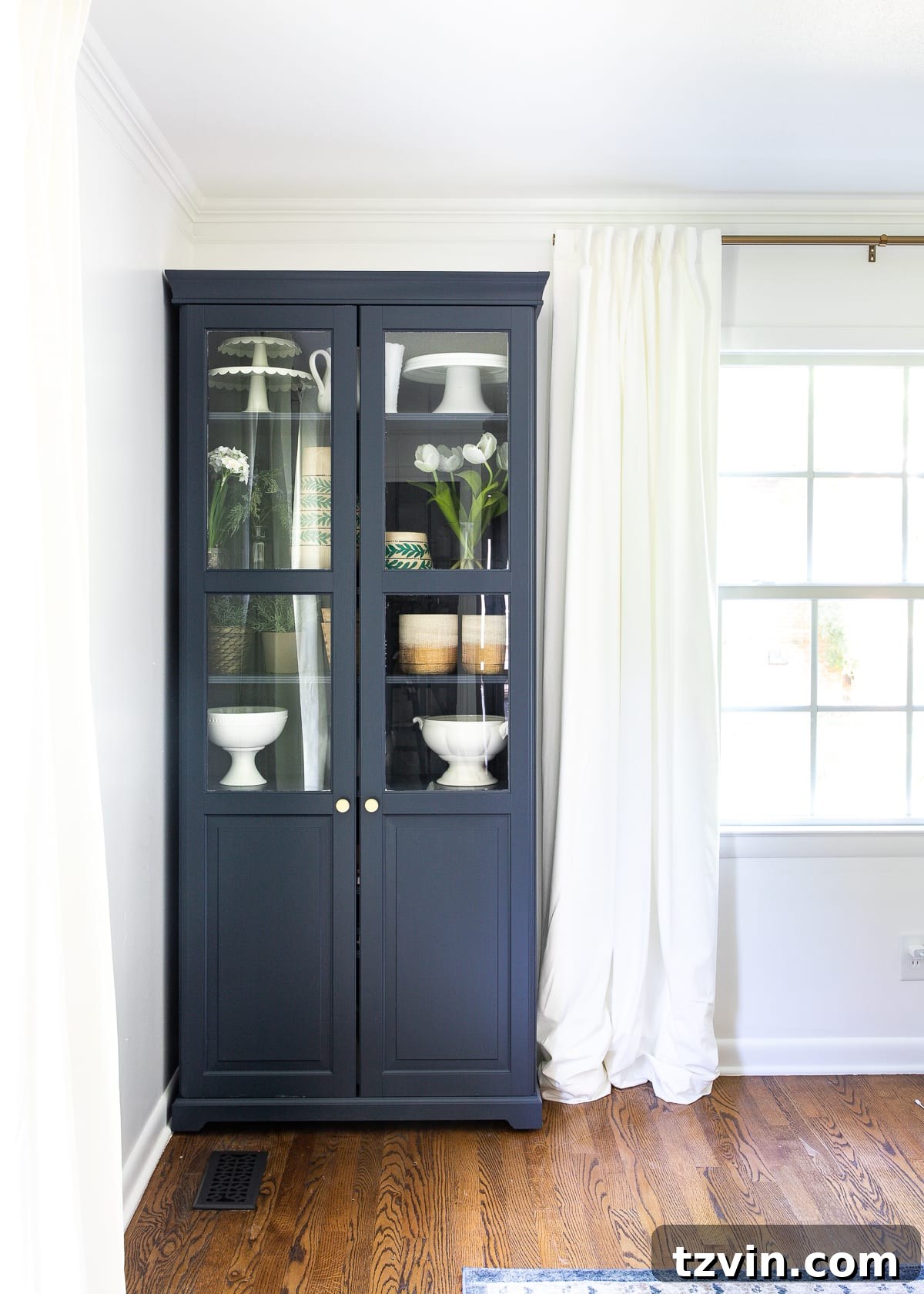 Hale Navy IKEA Cabinet Office Glow Up 6 Hale Navy IKEA Liatorp Cabinet Makeover for a Home Office
