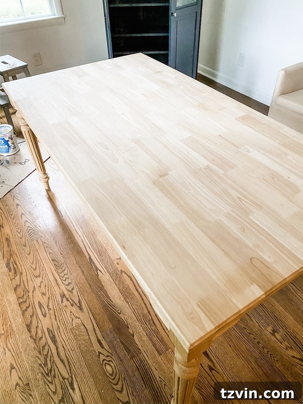 Unleash Your Style: Customizing Unfinished Furniture and Workspace Makeovers 2 A budget-friendly option for customizing furniture to work in any space using unfinished, solid wood pre-built pieces & staining an office work table.