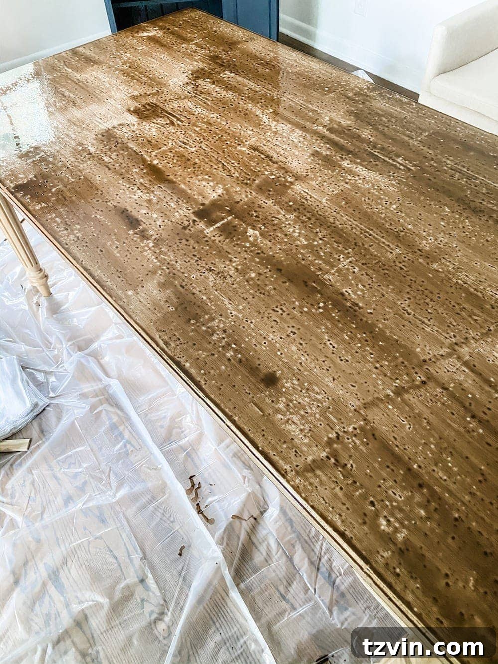 Unleash Your Style: Customizing Unfinished Furniture and Workspace Makeovers 5 Staining an unfinished table with Minwax Special Walnut