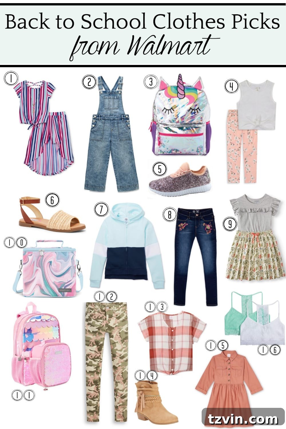 Curated Back to School Clothes Picks for Girls from Walmart