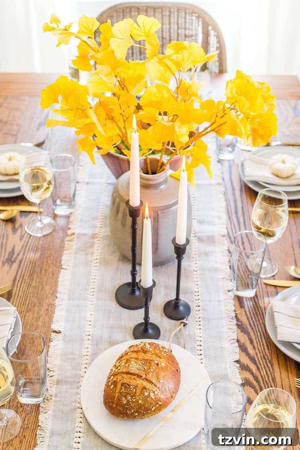 Fall Home Comforts: DIY Inspiration 17 gingko leaves snipped from a tree and put in a vase for easy DIY fall decor