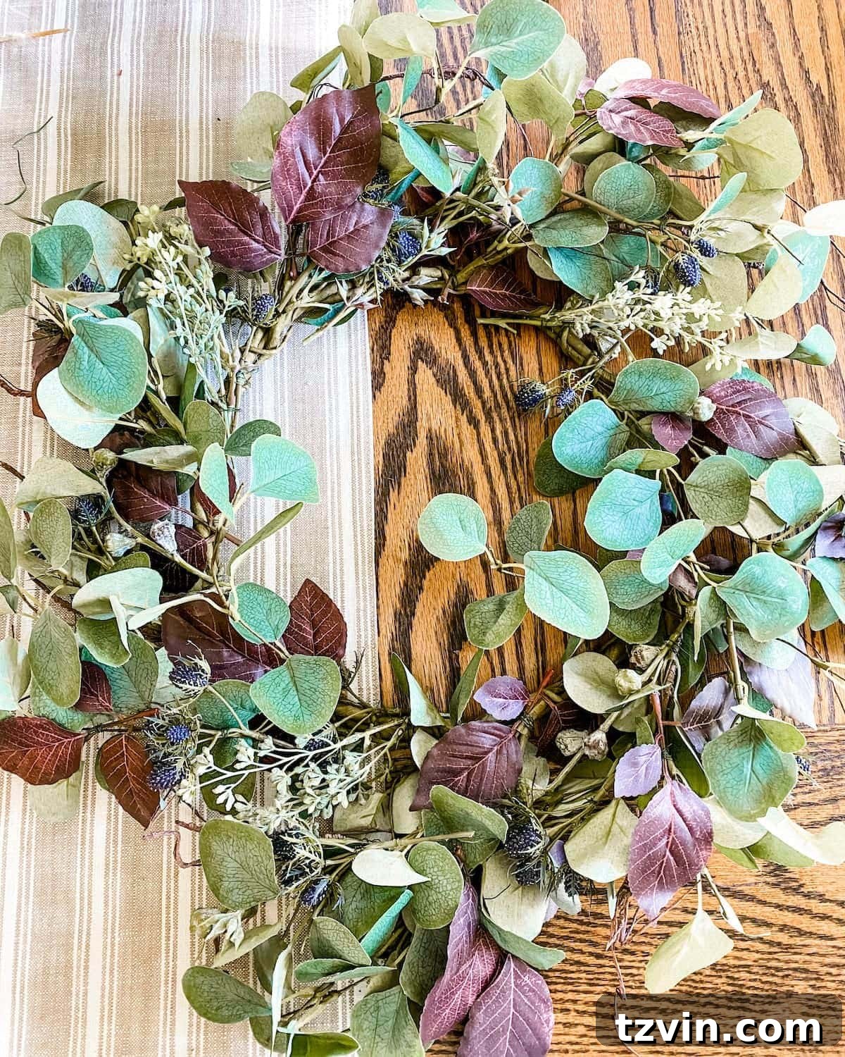 DIY Eucalyptus and Feather Autumn Wreath 4 DIY neutral fall wreath