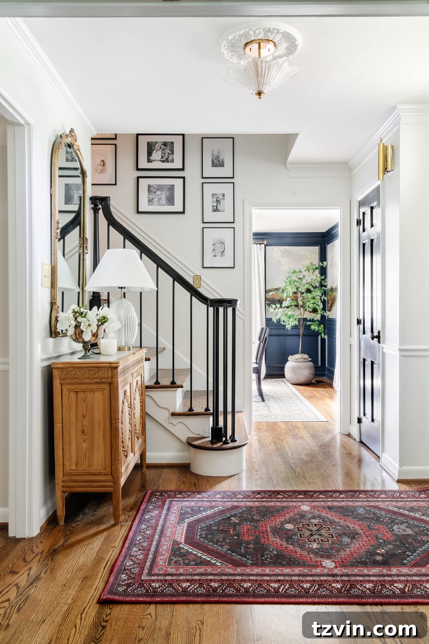 Ruggable: The Unfiltered Truth 2 ruggable rug in an entryway at bottom of stairs