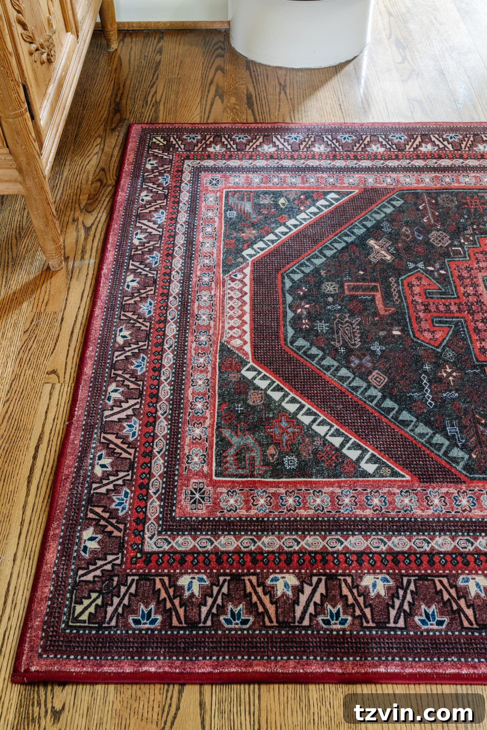 Ruggable: The Unfiltered Truth 8 rug in a foyer on top of hardwood floors
