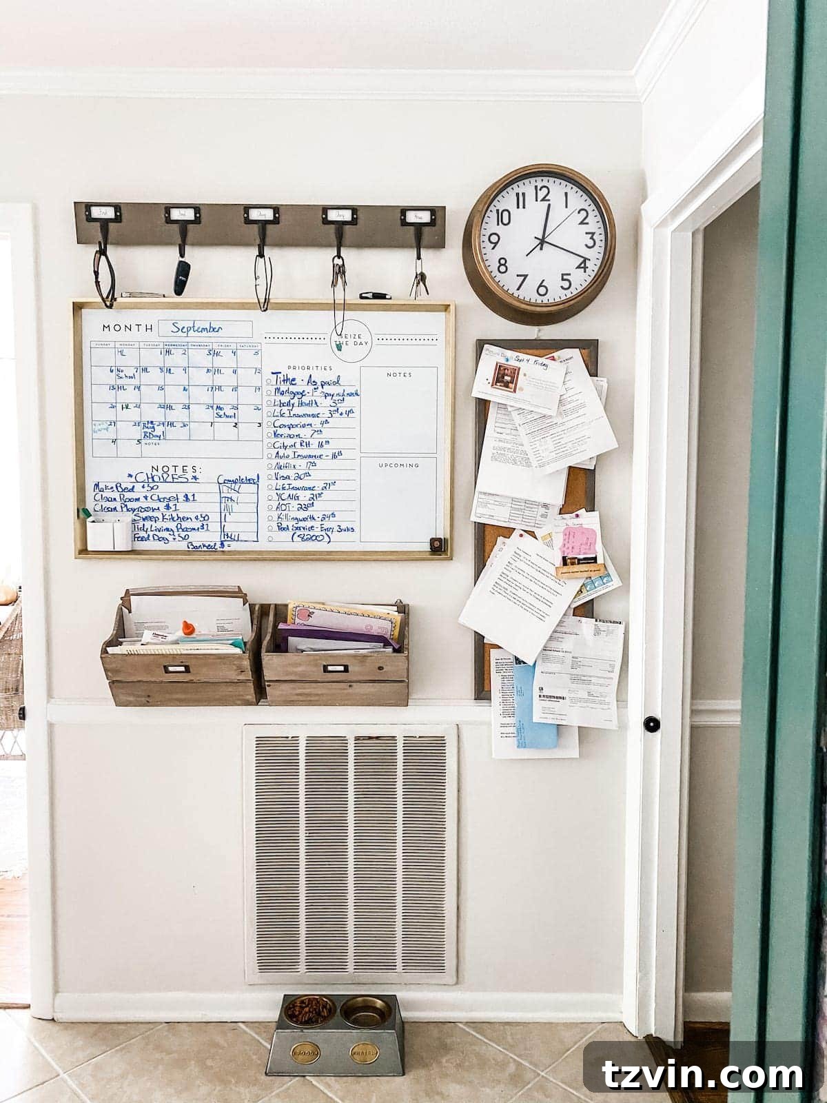 Budget Friendly DIY Air Return Cover 3 command center before