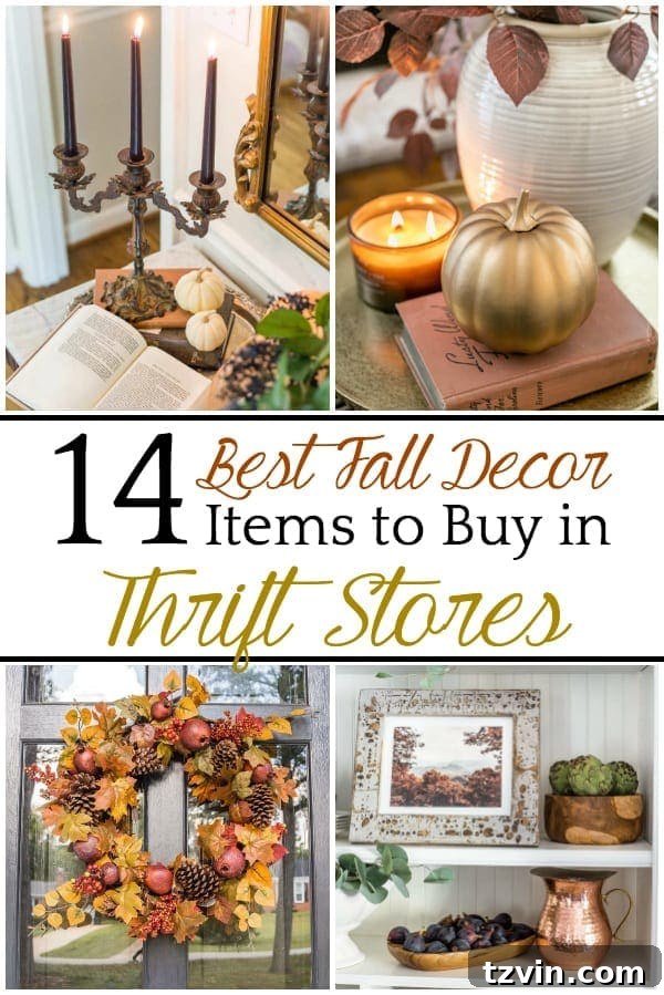 Thrift Store Gems: Your Ultimate Fall Decor Haul 17 14 Best Fall Decor Items to Buy in Thrift Stores | A round-up of 14 commonly found thrift store items that work perfectly in fall decor or year-round + tutorials for creating cozy decor.