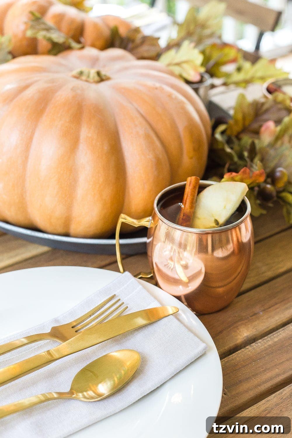 Thrift Store Gems: Your Ultimate Fall Decor Haul 4 copper mugs on a fall tablescape