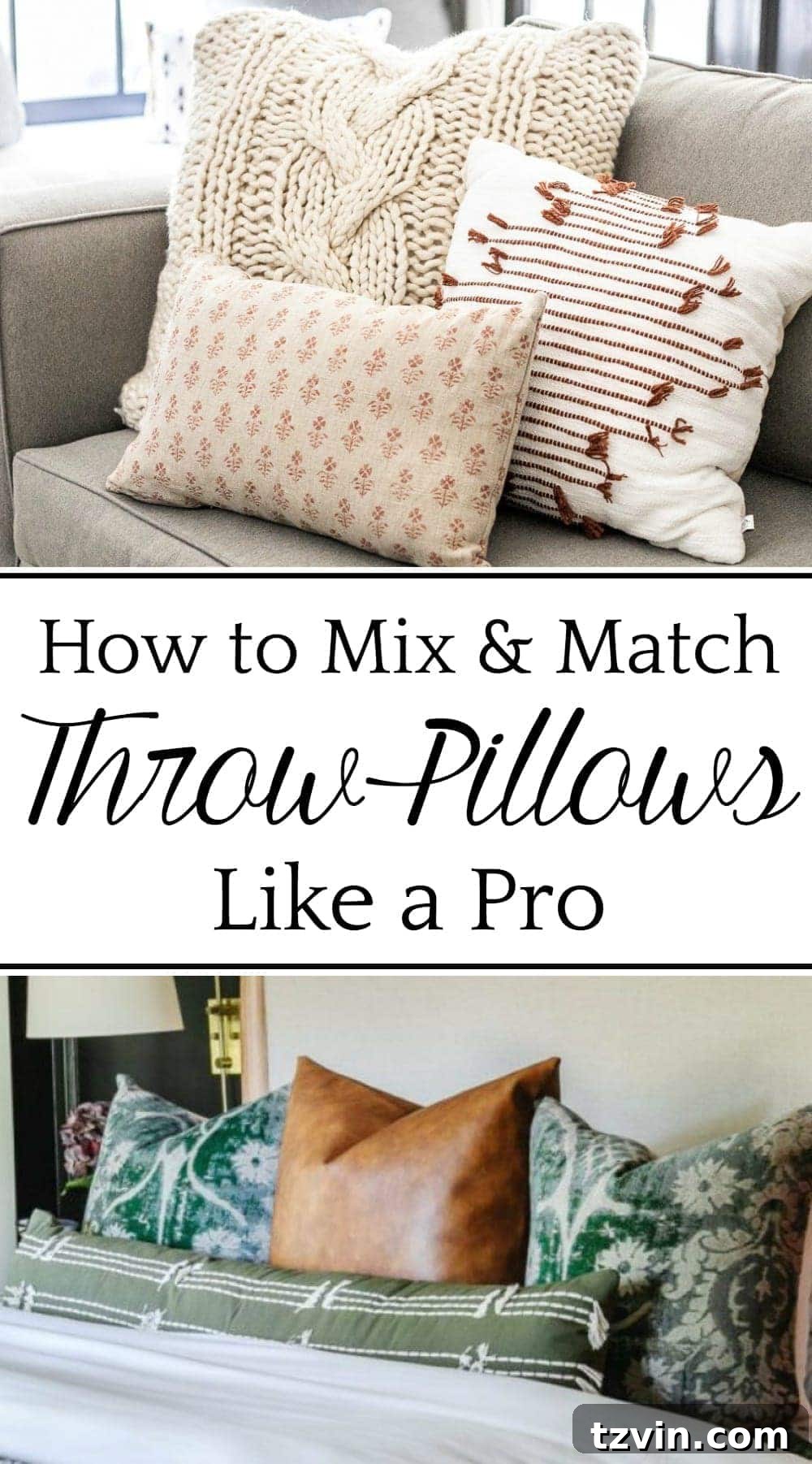 Transform Your Space: The Art of Pairing Throw Pillows 6 How to Mix and Match Throw Pillows: The "magic formula" for combining decorative pillows like an interior decorator, plus top resources for buying them.