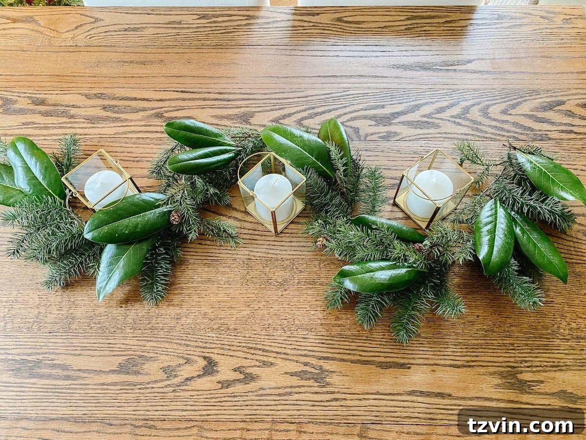 Harvesting Holiday Beauty: Drying Fruit and Preserving Leaves 11 Elevating cheap Christmas garland by adding lush preserved magnolia leaves