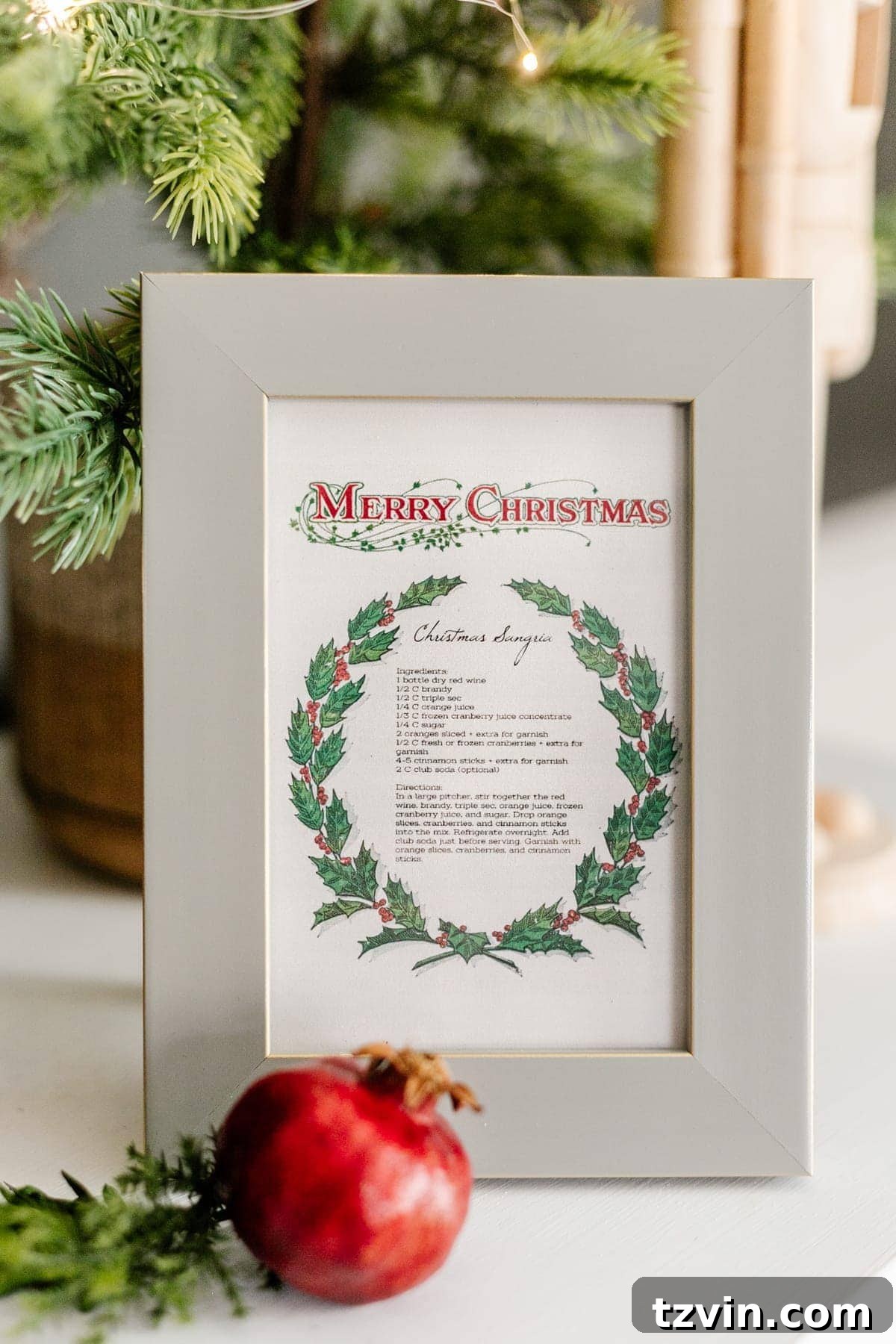 Modern Traditional Christmas Dining: Room Decor & Sangria Recipe Printable 11 Christmas sangria recipe printable
