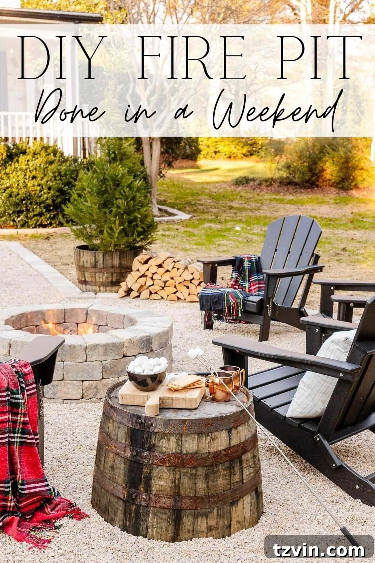 Weekend Pea Gravel Fire Pit: A DIY Build 2 DIY Fire Pit Done in a Weekend | A step-by-step tutorial for how to build a DIY backyard fire pit + the best equipment for making the job faster and easier.
