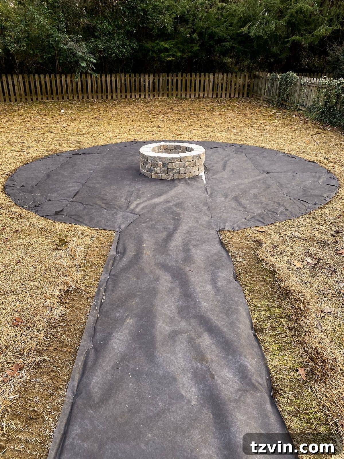 Weekend Pea Gravel Fire Pit: A DIY Build 16 landscape fabric around fire pit