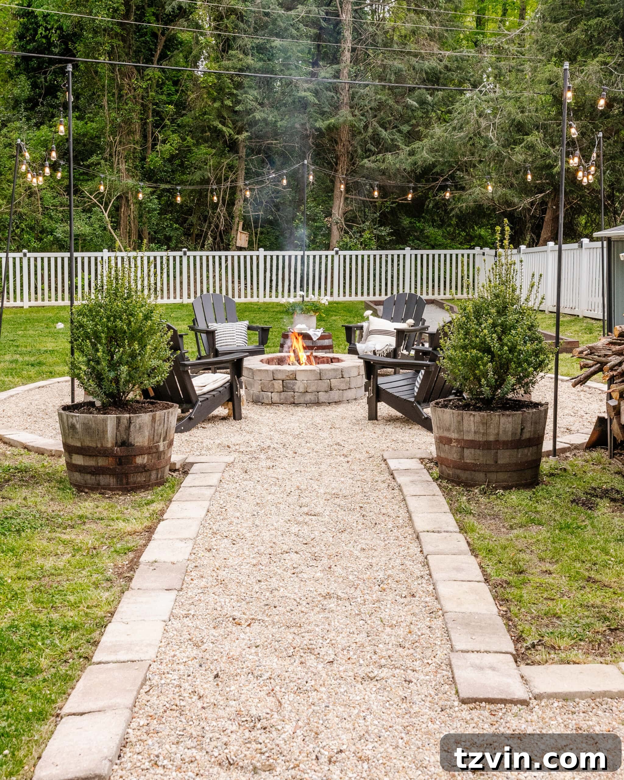 Weekend Pea Gravel Fire Pit: A DIY Build 24 pea gravel fire pit patio in a backyard